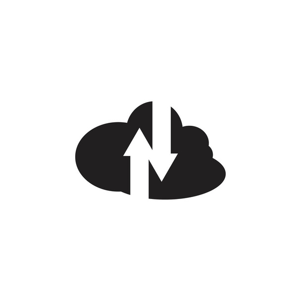 上下矢印のロゴと雲 - ベクター画像