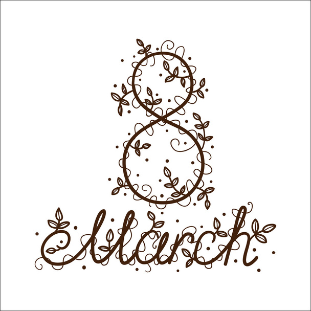 The eight 8 of march date. - Vektor, Bild