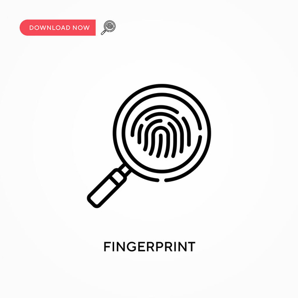 Fingerabdruck Einfaches Vektorsymbol. Moderne, einfache flache Vektordarstellung für Website oder mobile App - Vektor, Bild