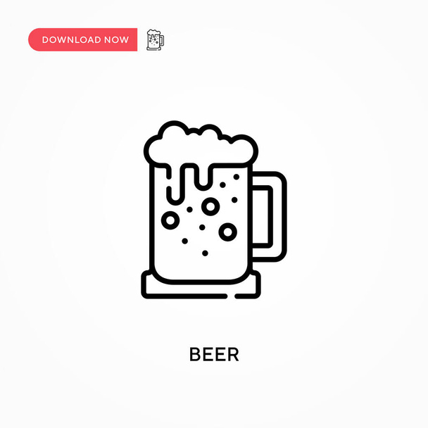 Jednoduchá vektorová ikona piva. Moderní, jednoduchá plochá vektorová ilustrace pro webové stránky nebo mobilní aplikace - Vektor, obrázek