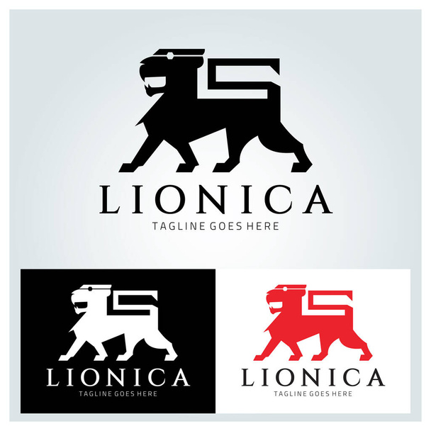 Lionica Logo Design-Vorlage. Vektorillustration - Vektor, Bild
