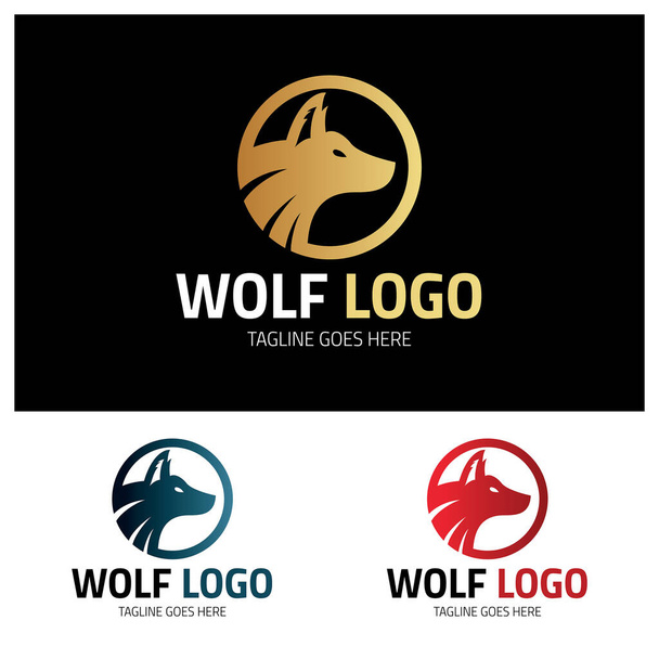 Šablona designu loga Wolf. Vektorová ilustrace - Vektor, obrázek