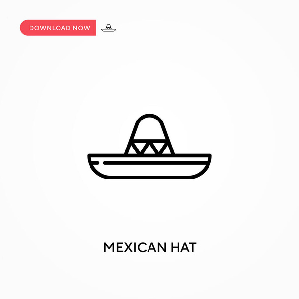Chapéu mexicano Ícone vetorial simples. ilustração vetorial plana moderna e simples para web site ou aplicativo móvel - Vetor, Imagem