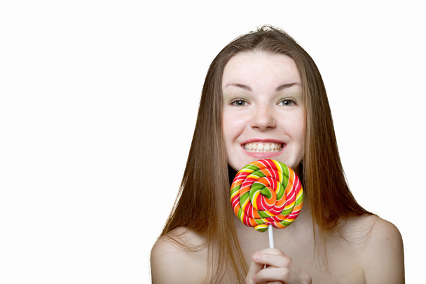 Girl wit lollipop - Foto, imagen