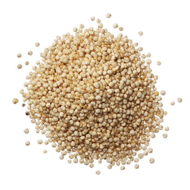Kasa kvinoa viljan eristetty valkoisella pohjalla
 - Valokuva, kuva