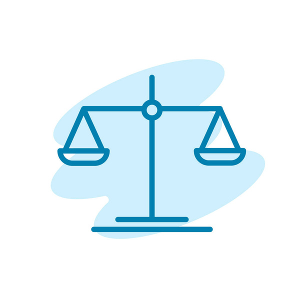 Ilustración Gráfico vectorial del icono de escala. Apto para el juicio, la justicia, la ley, la igualdad, etc.
. - Vector, Imagen