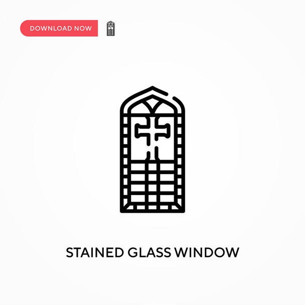 Lekeli cam pencere basit vektör simgesi. Web sitesi veya mobil uygulama için modern, basit düz vektör çizimi - Vektör, Görsel