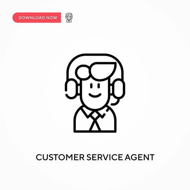 Müşteri hizmetleri ajanı Basit vektör simgesi. Web sitesi veya mobil uygulama için modern, basit düz vektör çizimi - Vektör, Görsel