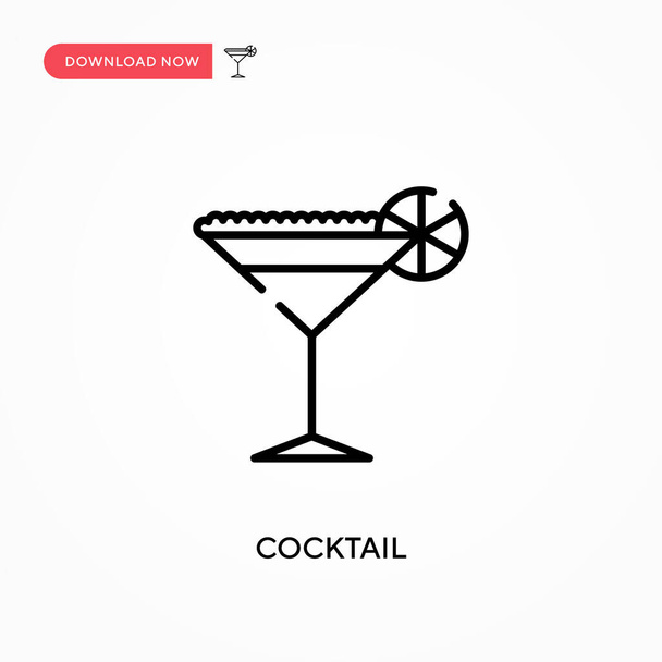 Cocktail Einfaches Vektor-Symbol. Moderne, einfache flache Vektordarstellung für Website oder mobile App - Vektor, Bild