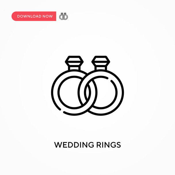 Svatební prsteny Jednoduchá vektorová ikona. Moderní, jednoduchá plochá vektorová ilustrace pro webové stránky nebo mobilní aplikace - Vektor, obrázek
