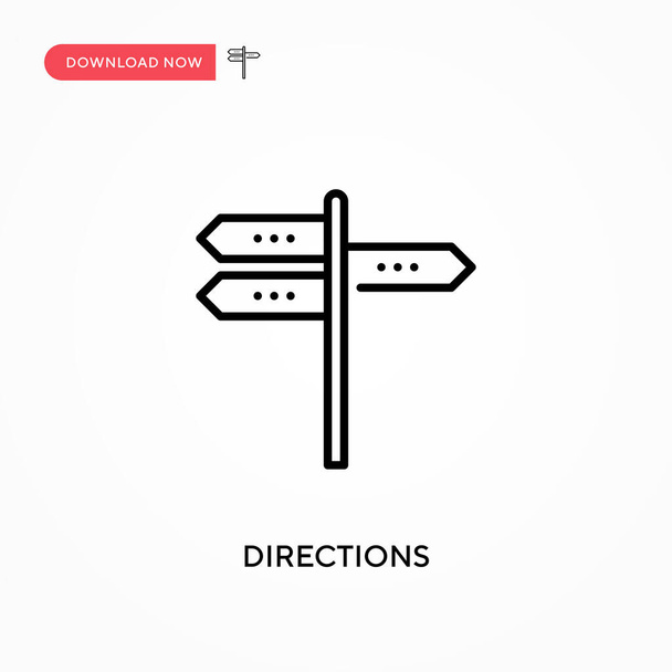 Routebeschrijving Eenvoudige vector icoon. Moderne, eenvoudige platte vectorillustratie voor website of mobiele app - Vector, afbeelding