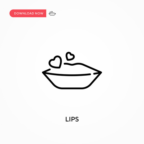 Lips Eenvoudig vectoricoon. Moderne, eenvoudige platte vectorillustratie voor website of mobiele app - Vector, afbeelding