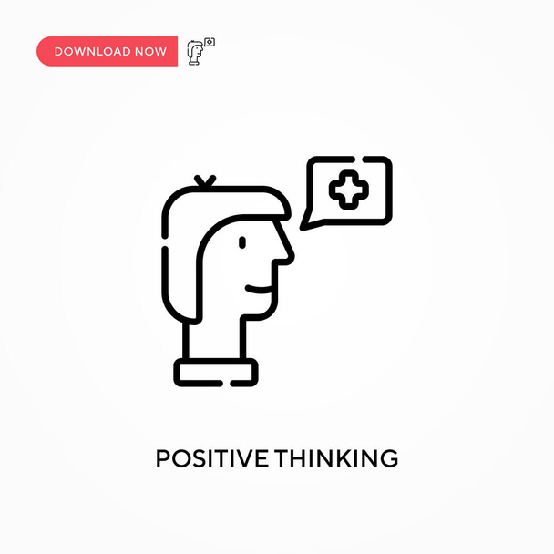 Positives Denken Einfaches Vektorsymbol. Moderne, einfache flache Vektordarstellung für Website oder mobile App - Vektor, Bild