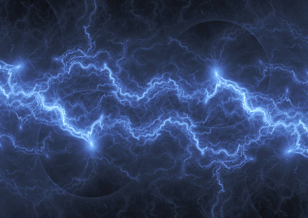 Fulmine blu, sfondo elettrico astratto - Foto, immagini