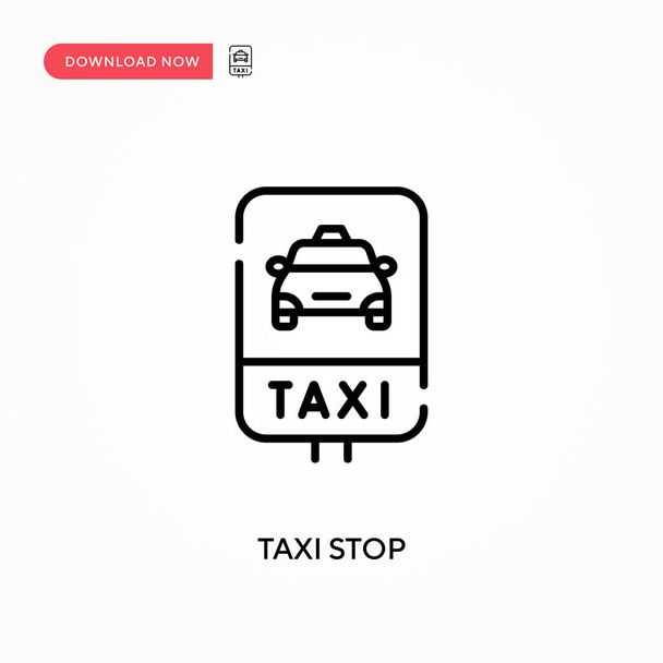 Taxi stop Eenvoudige vector icoon. Moderne, eenvoudige platte vectorillustratie voor website of mobiele app - Vector, afbeelding