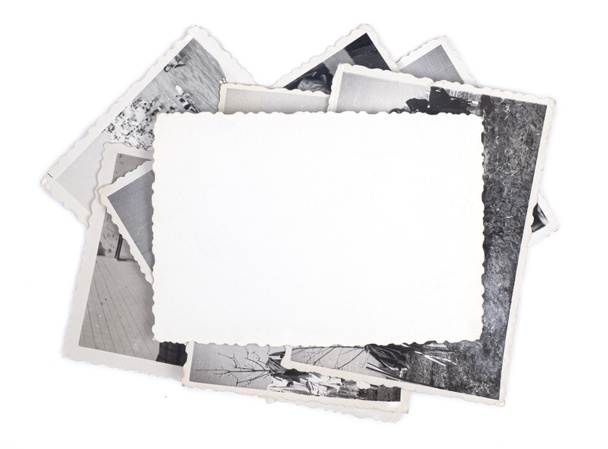 Pilha de fotos antigas isoladas no fundo branco - Foto, Imagem