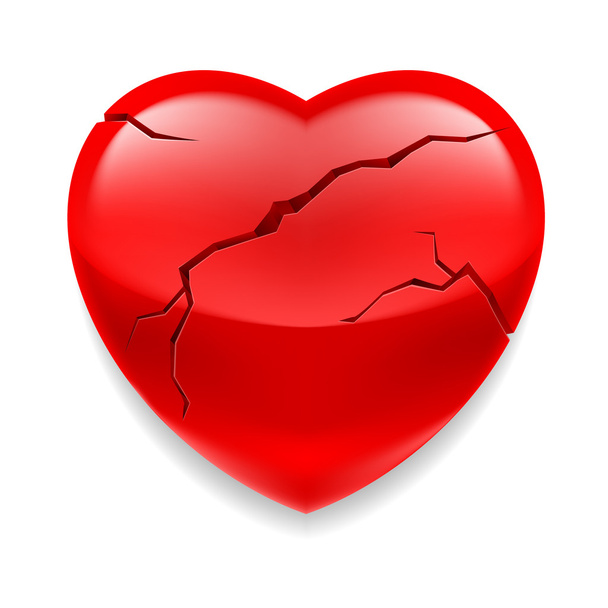 Cracked heart  - Vector, Imagen