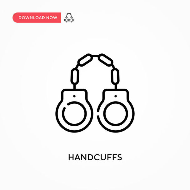 Handschellen Einfaches Vektor-Symbol. Moderne, einfache flache Vektordarstellung für Website oder mobile App - Vektor, Bild