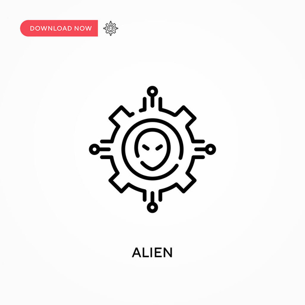 Alien Simple icono de vector. Moderno, simple ilustración de vector plano para el sitio web o aplicación móvil - Vector, Imagen