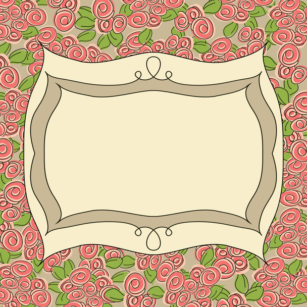 Vintage frame floral background - Вектор, зображення