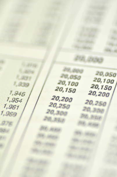 Closeup of us tax tables - Foto, immagini