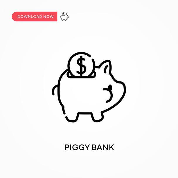Piggy bank Simple vector icon. Modern, simple flat vector illustration for web site or mobile app - Vector, Image