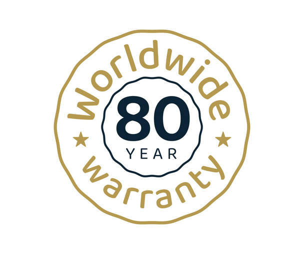 80 anni di garanzia nel mondo, 80 anni di garanzia globale - Vettoriali, immagini