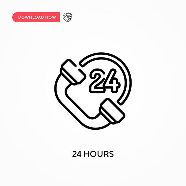 24 Stunden Einfaches Vektor-Symbol. Moderne, einfache flache Vektordarstellung für Website oder mobile App - Vektor, Bild