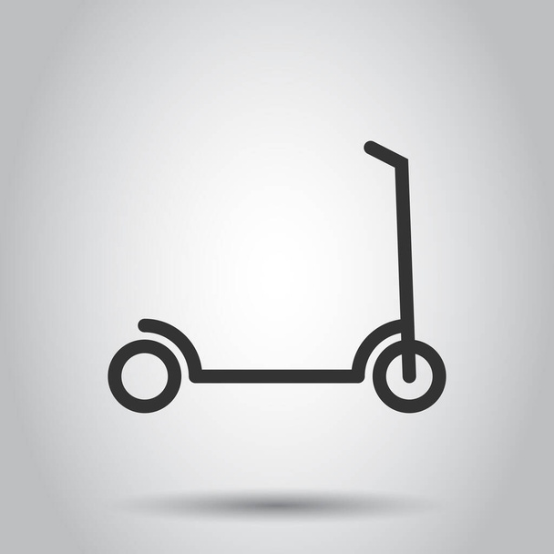 Elektrische scooter pictogram in platte stijl. Fietsvector illustratie op witte geïsoleerde achtergrond. Bedrijfsconcept vervoer. - Vector, afbeelding