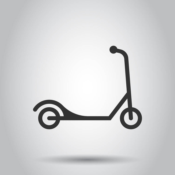 Elektrische scooter pictogram in platte stijl. Fietsvector illustratie op witte geïsoleerde achtergrond. Bedrijfsconcept vervoer. - Vector, afbeelding