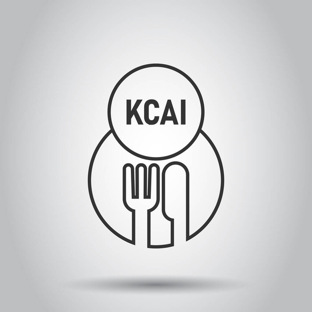 Icono de Kcal en estilo plano. Dieta ilustración vectorial sobre fondo blanco aislado. Concepto de negocio de calorías
. - Vector, imagen