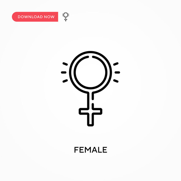 女性のシンプルなベクトルアイコン。ウェブサイトやモバイルアプリのための現代的でシンプルなフラットベクトルイラスト - ベクター画像