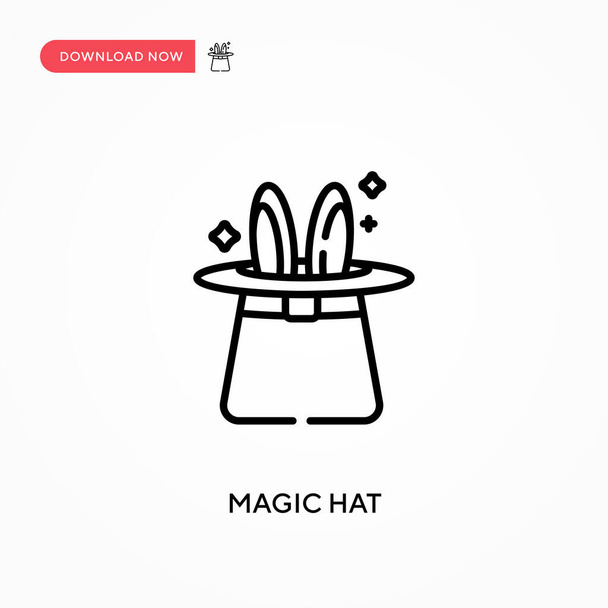 Волшебная шляпа Простой векторный значок. Современная, простая векторная иллюстрация для веб-сайта или мобильного приложения - Вектор,изображение