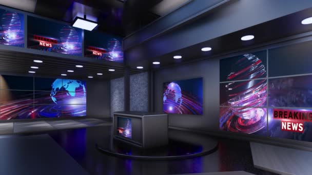 3D Virtual TV Studio Wiadomości - Materiał filmowy, wideo