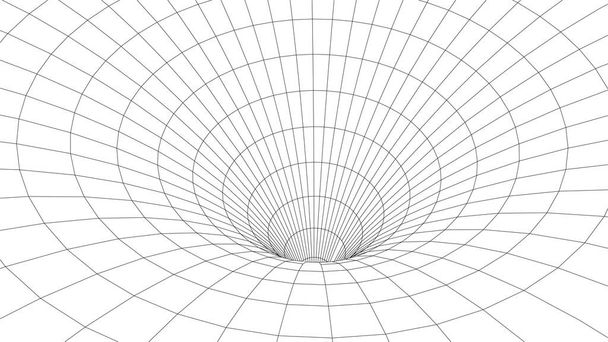Ilustración vectorial. Malla de corredor 3D. Túnel marco - Vector, imagen