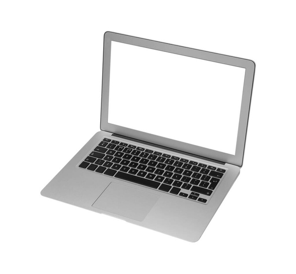 Laptop with blank screen isolated on white. Mockup for design - Foto, imagen