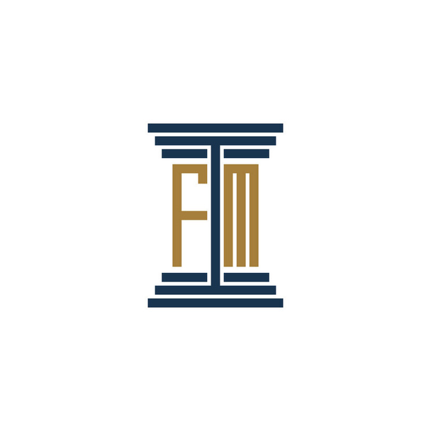 fm pilastro legge logo design vettoriale icona simbolo - Vettoriali, immagini