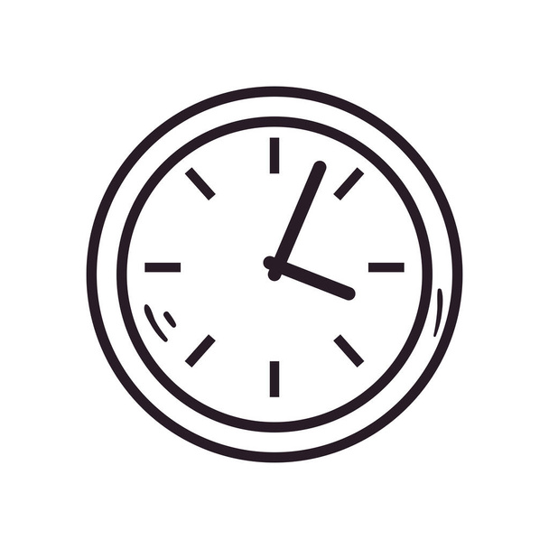 Izolowany styl linii zegara projekt wektora ikony - Wektor, obraz