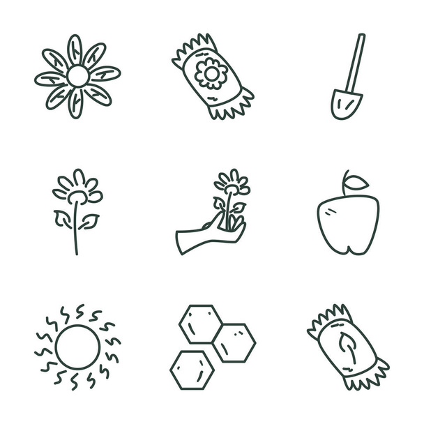 linea giardino stile icone collezione vettoriale design - Vettoriali, immagini
