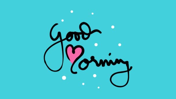  Good morning greeting in motion graphic with doodle text style - Footage, Video