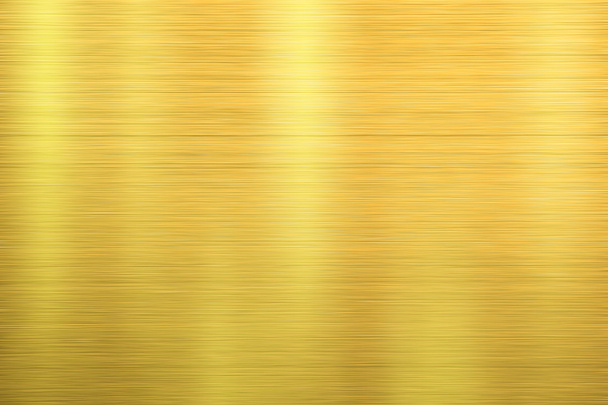 Textura de metal dorado de la placa de acero inoxidable cepillado con el reflejo de la luz. - Foto, Imagen