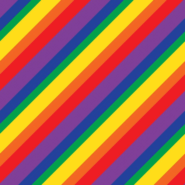 Rainbow diagonal striped seamless pattern background suitable for fashion textiles, graphics - Vector, Image