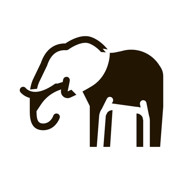 Elephant glyph icon vector. Elephant Sign. isolated symbol illustration - Wektor, obraz