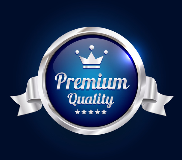 Insignia de calidad premium de plata
 - Vector, imagen