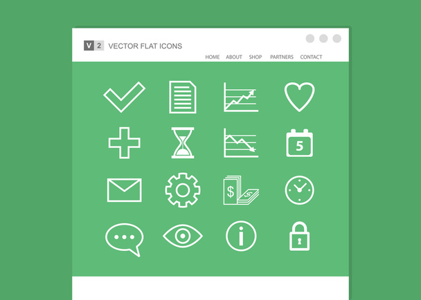 Iconos Web planos
 - Vector, imagen