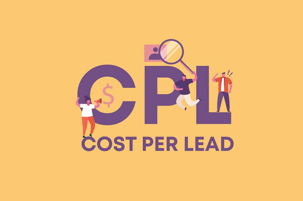 CPL cost per lead. Коммерческая прибыльная торговля и успешное распределение финансовых доходов. - Вектор,изображение