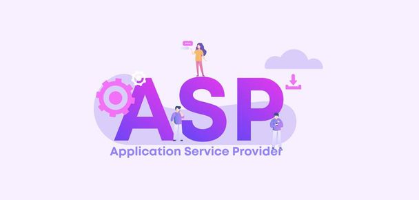 ASP applicatie dienstverlener. Technologie van winstgevende handel en succesvolle verdeling van financiële inkomsten. - Vector, afbeelding