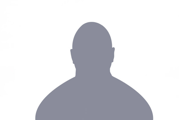 Silhouette egy felnőtt fiatal névtelen férfi fehér háttér. - Fotó, kép