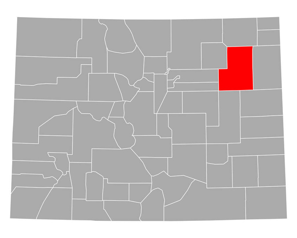 Karte von Washington in Colorado - Vektor, Bild