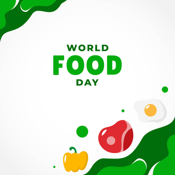 World Food Day Vector Design Illustration For Banner and Background - Vetor, Imagem
